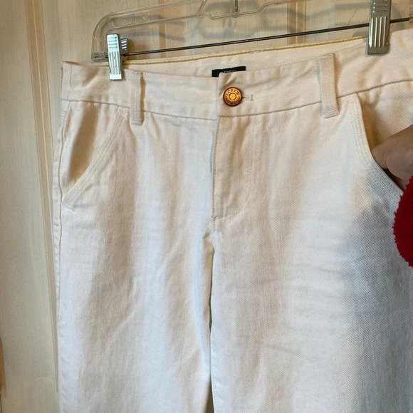 J.Crew 100% Cotton Straight Leg White Jeans Women Size 6 Pockets - Picture 5 of 10